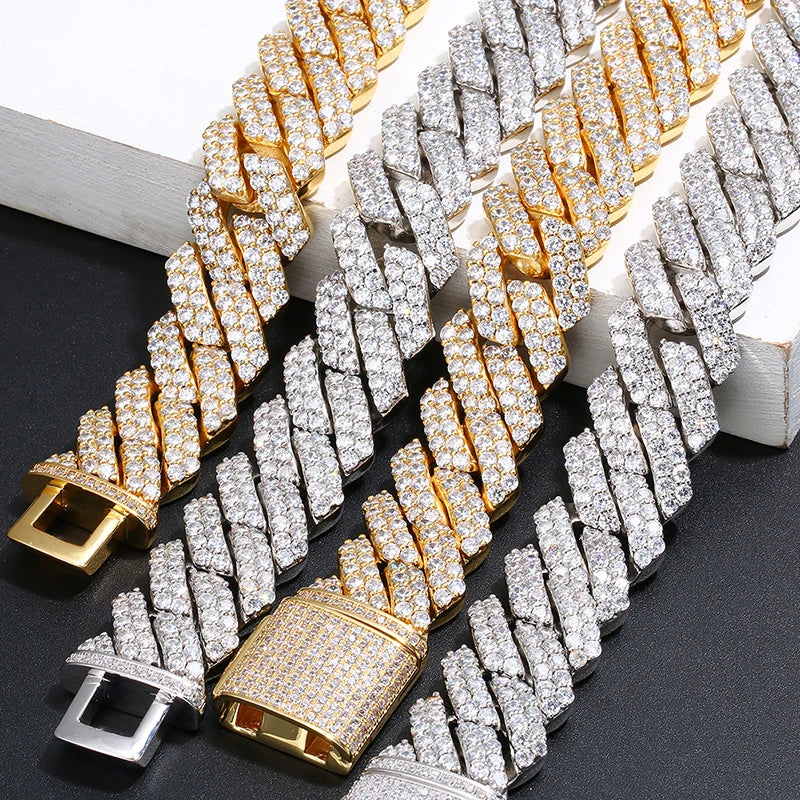 ICEOUTBOXCN Crystal Cuban Link Bracelet Iced Out Jewelry