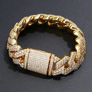 ICEOUTBOXCN Crystal Cuban Link Bracelet Iced Out Jewelry