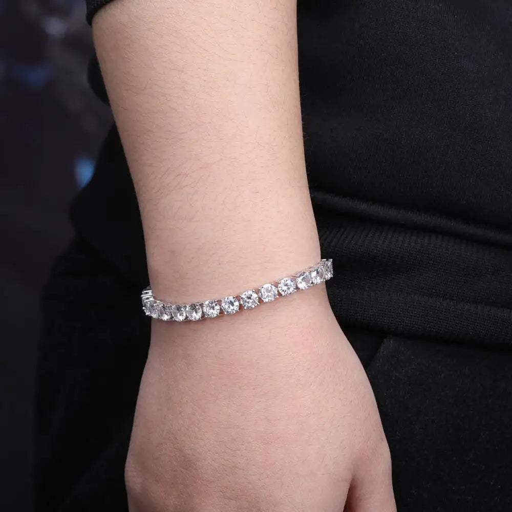 TOPGRILLZ Cubic Zirconia Tennis Chain Bracelet for Men