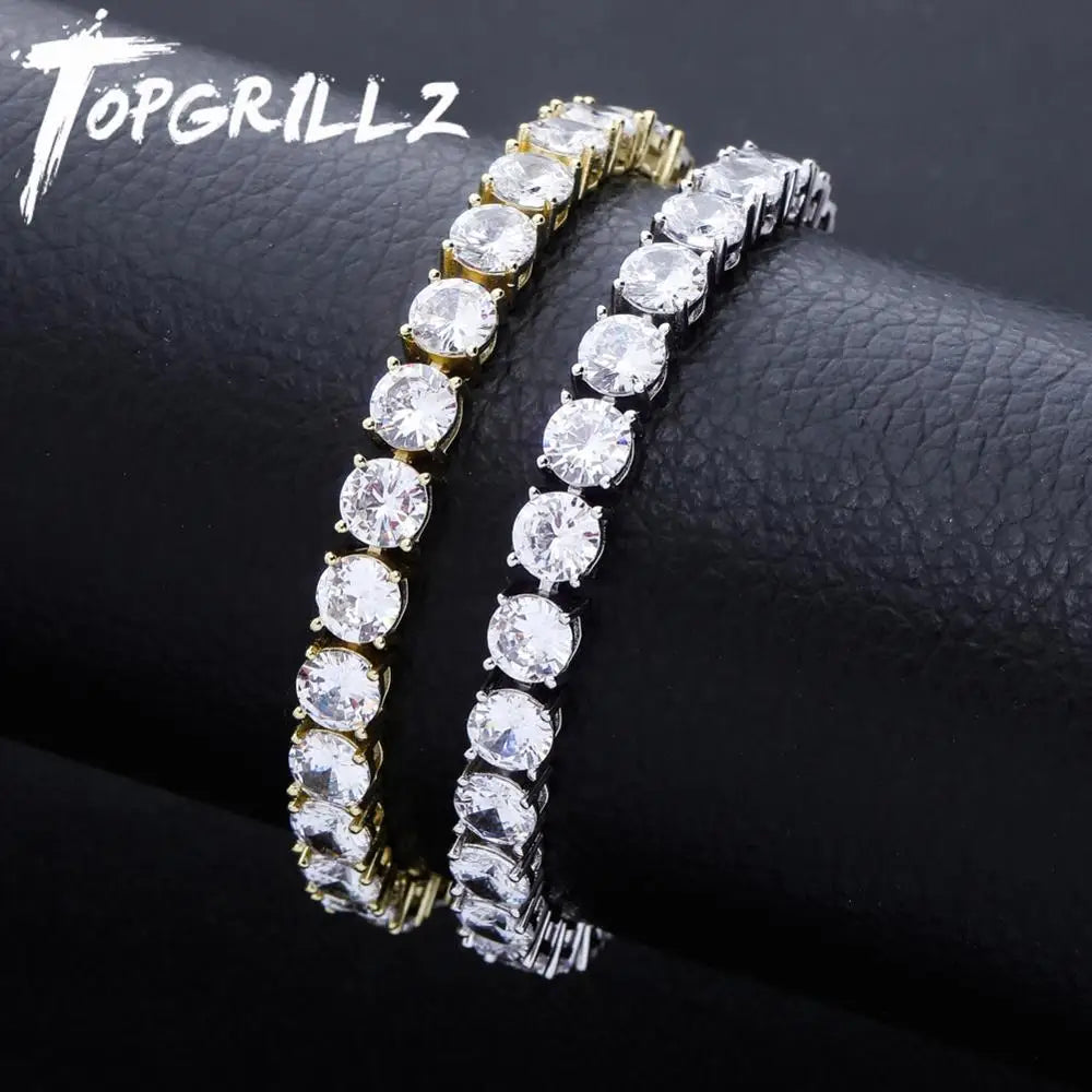 TOPGRILLZ Cubic Zirconia Tennis Chain Bracelet for Men
