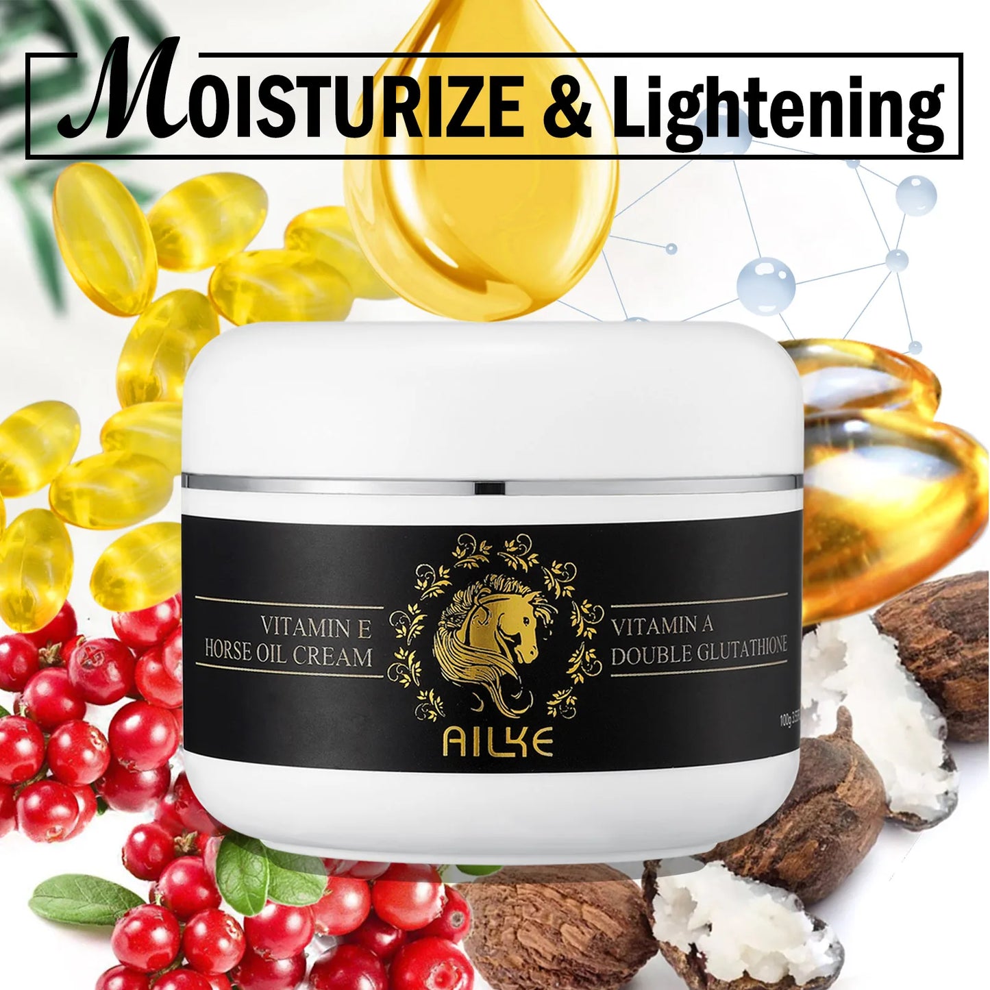AILKE Whitening Skin Care Kit With Collagen, Natural Carotene, Moisturize, Reduce Dark Spots, Lightening, For All Skin Types