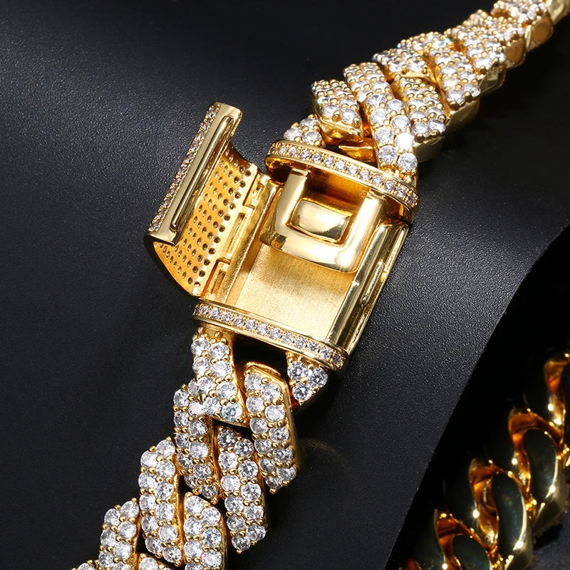 ICEOUTBOXCN Crystal Cuban Link Bracelet Iced Out Jewelry
