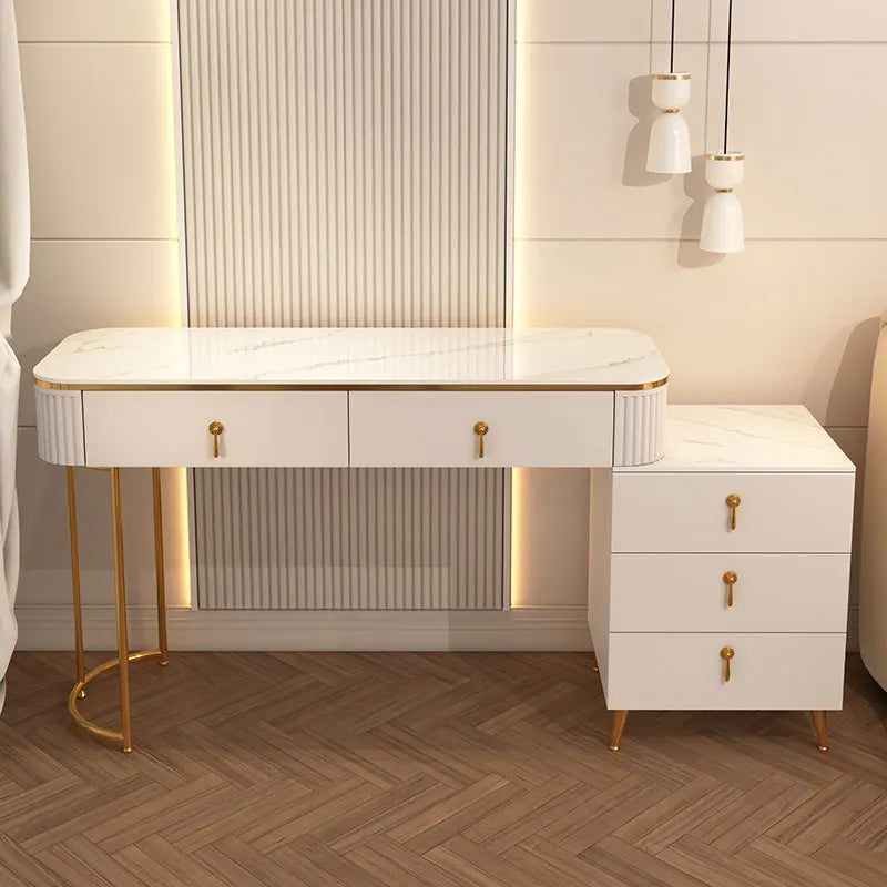 XMSJ French Beauty Vanity Table With LED Light Mirror