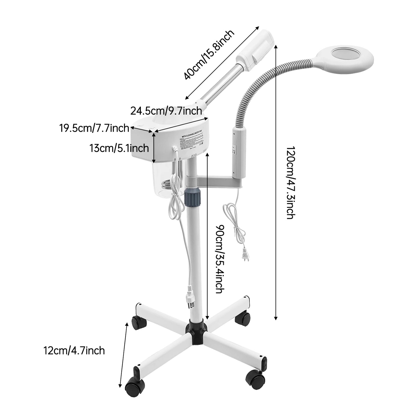 Bymaocar Professional Facial Steamer 2-In-1 800W 110V