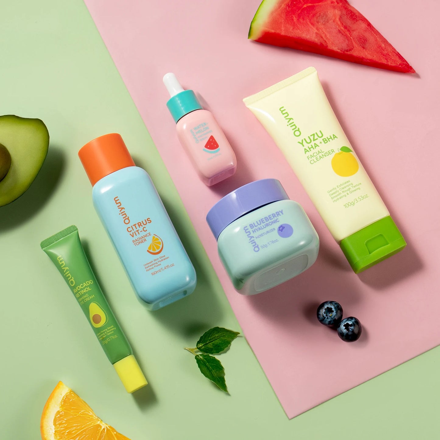 QUIYUM Fruit Fresh Collection Skincare Set Brightening Hydration