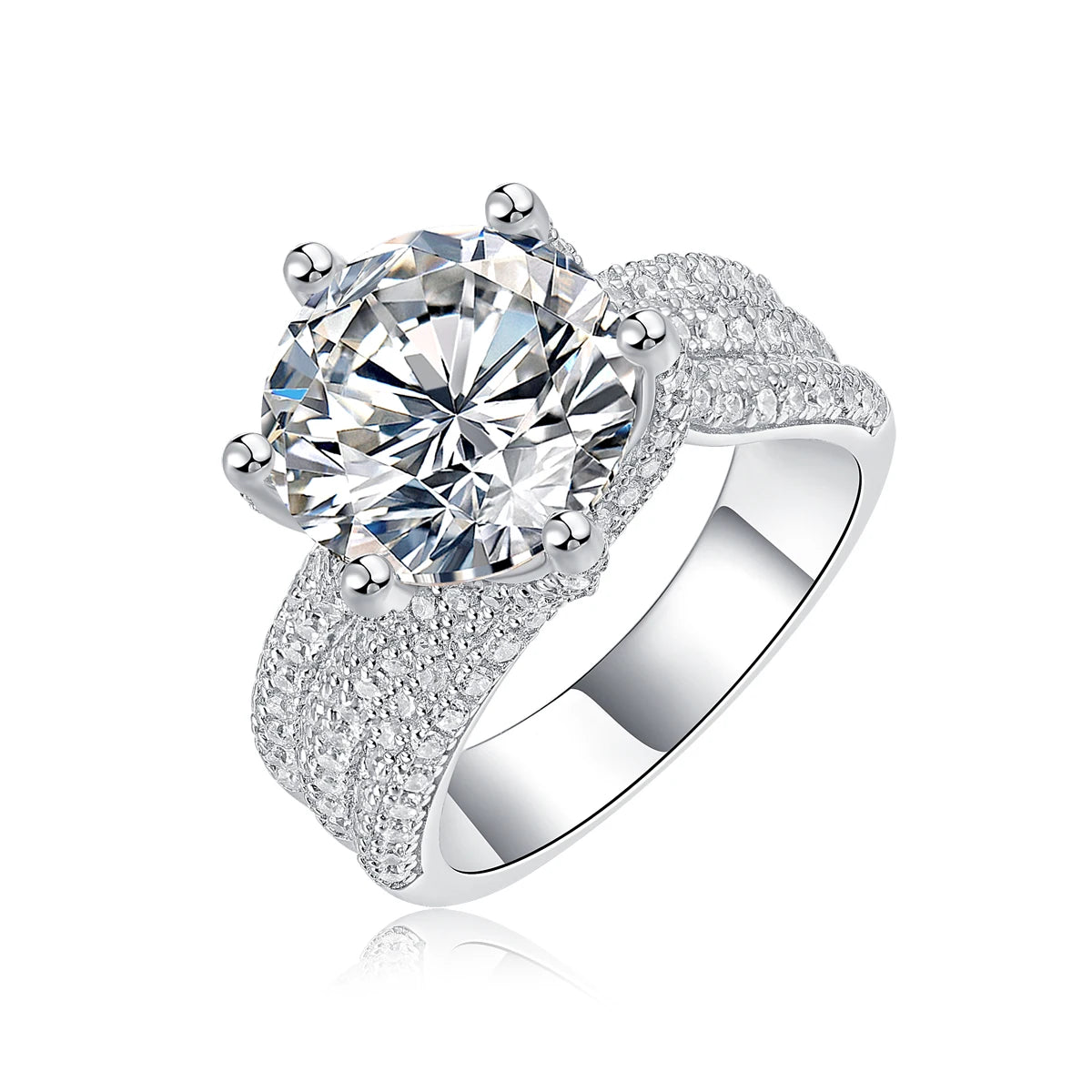 Moissanite Engagement Ring S925 Sterling Silver