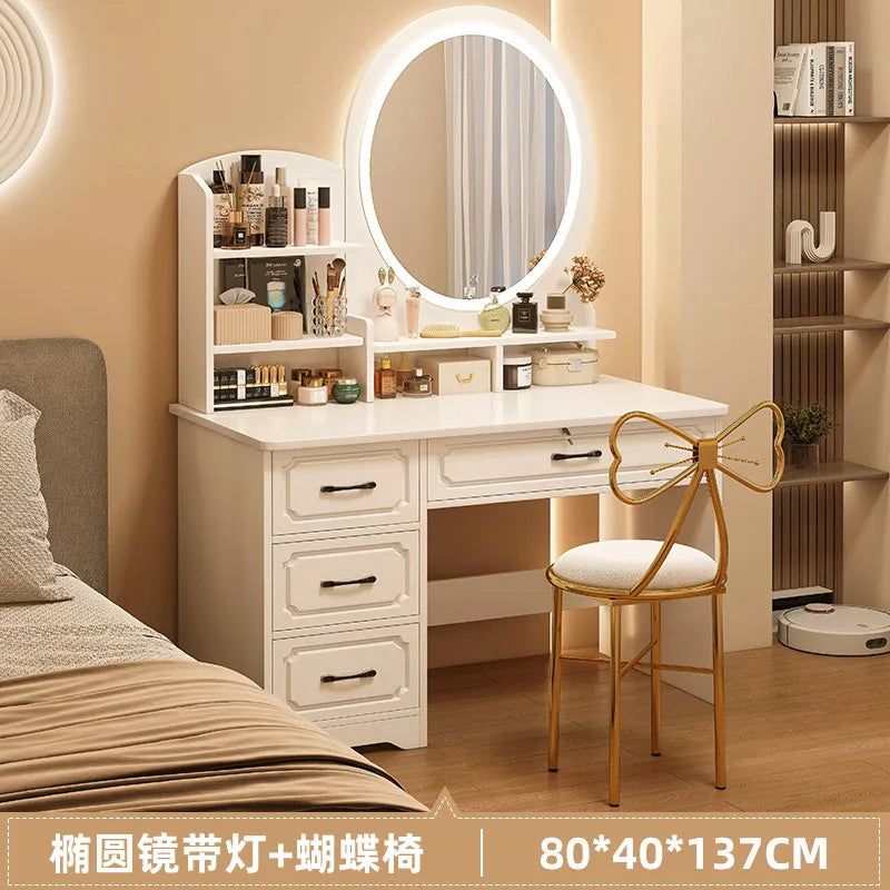 Cosmetics Bedroom Vanity Table  European Chair Storage