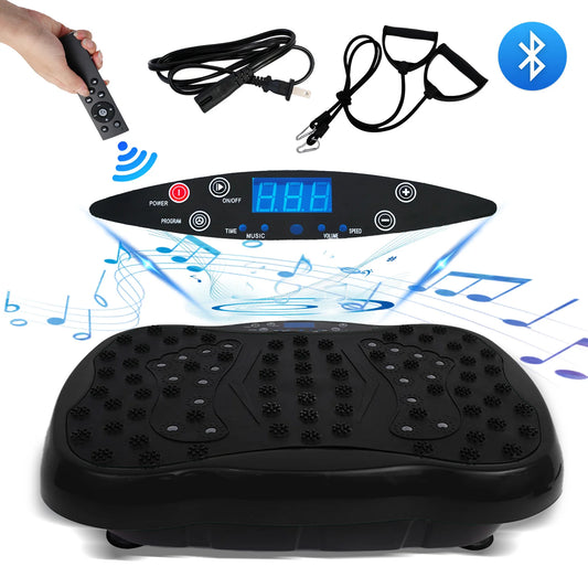 Full-Body Vibration Plate Exercise Machine 330lbs Weight Loss with Resistance Bands & Remote Control