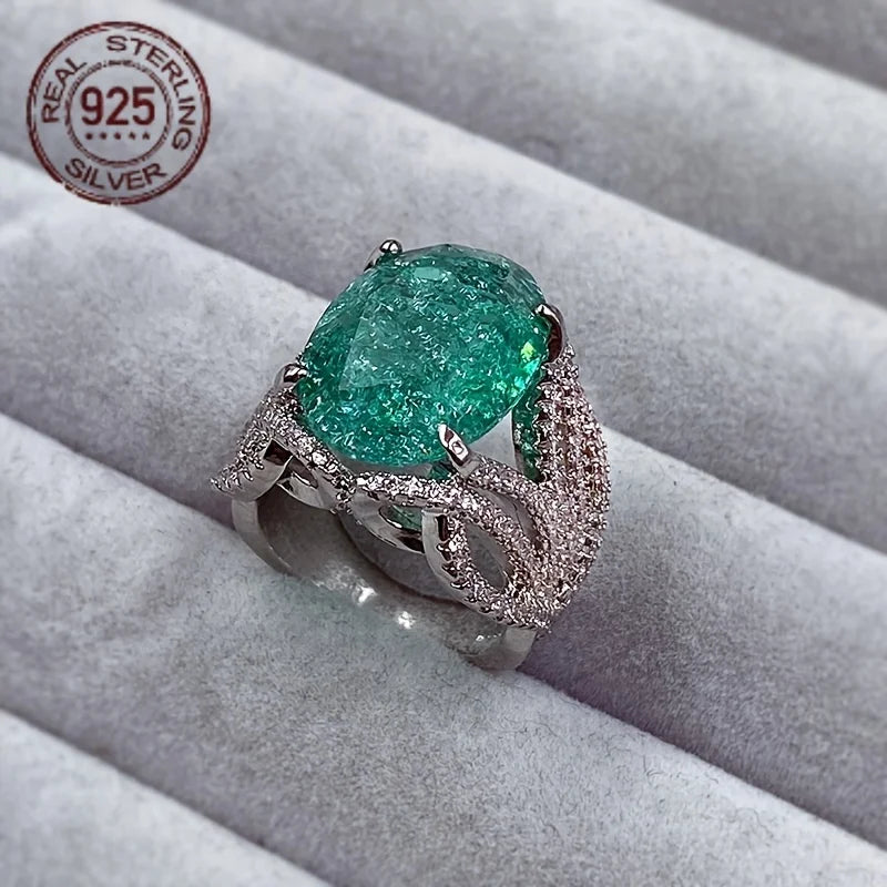 WPOOCC Zircon Prong Set Ring For Women Fine Jewelry