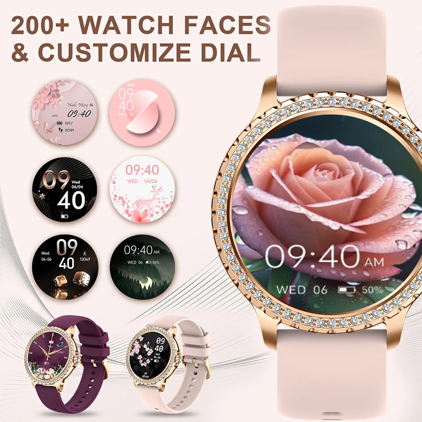 INNOFOVO Smartwatch For Women Touchscreen Fitness Tracker Wireless Calls Music