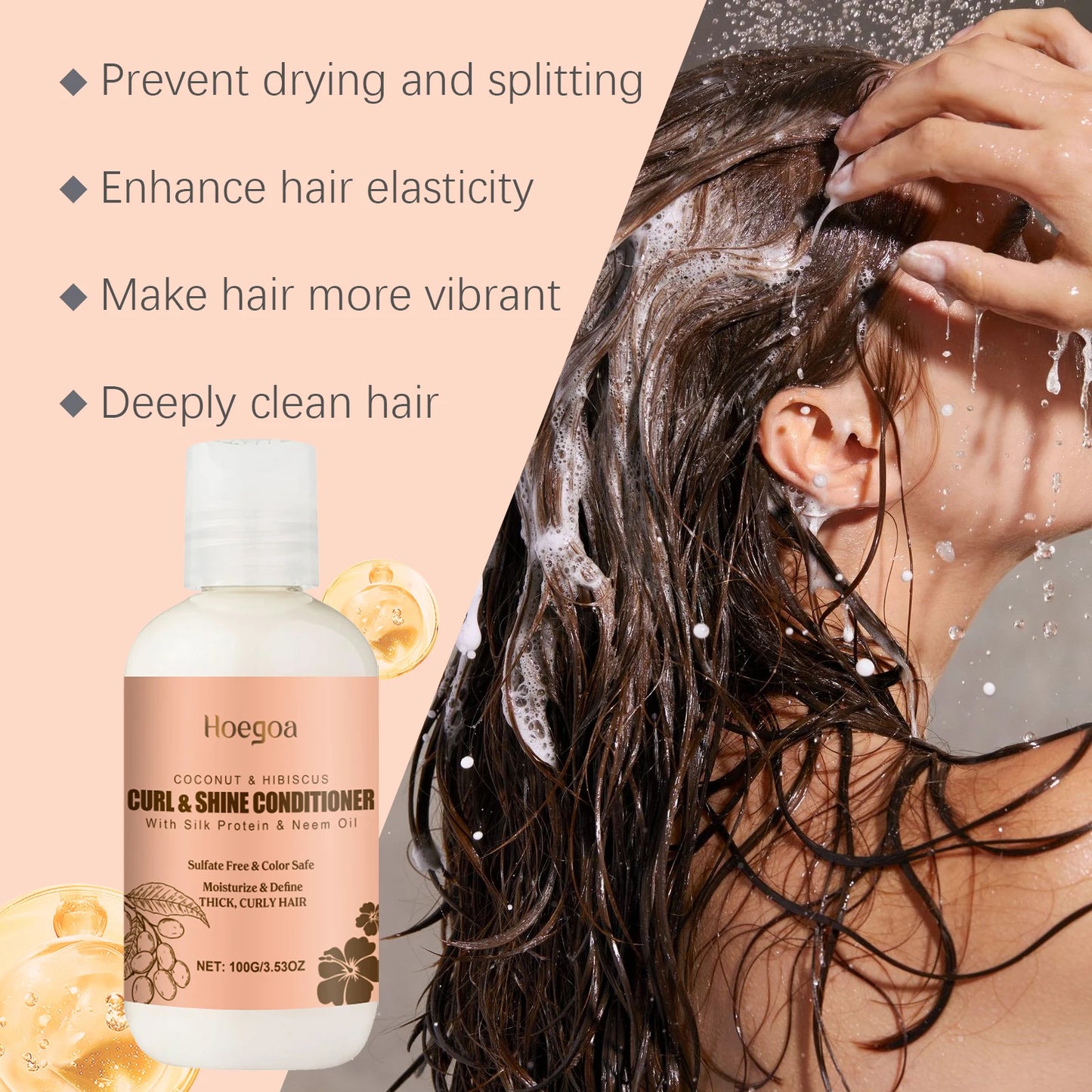 HOEGOA Coconut Hair Care Set Hydrating Shampoo Conditioner