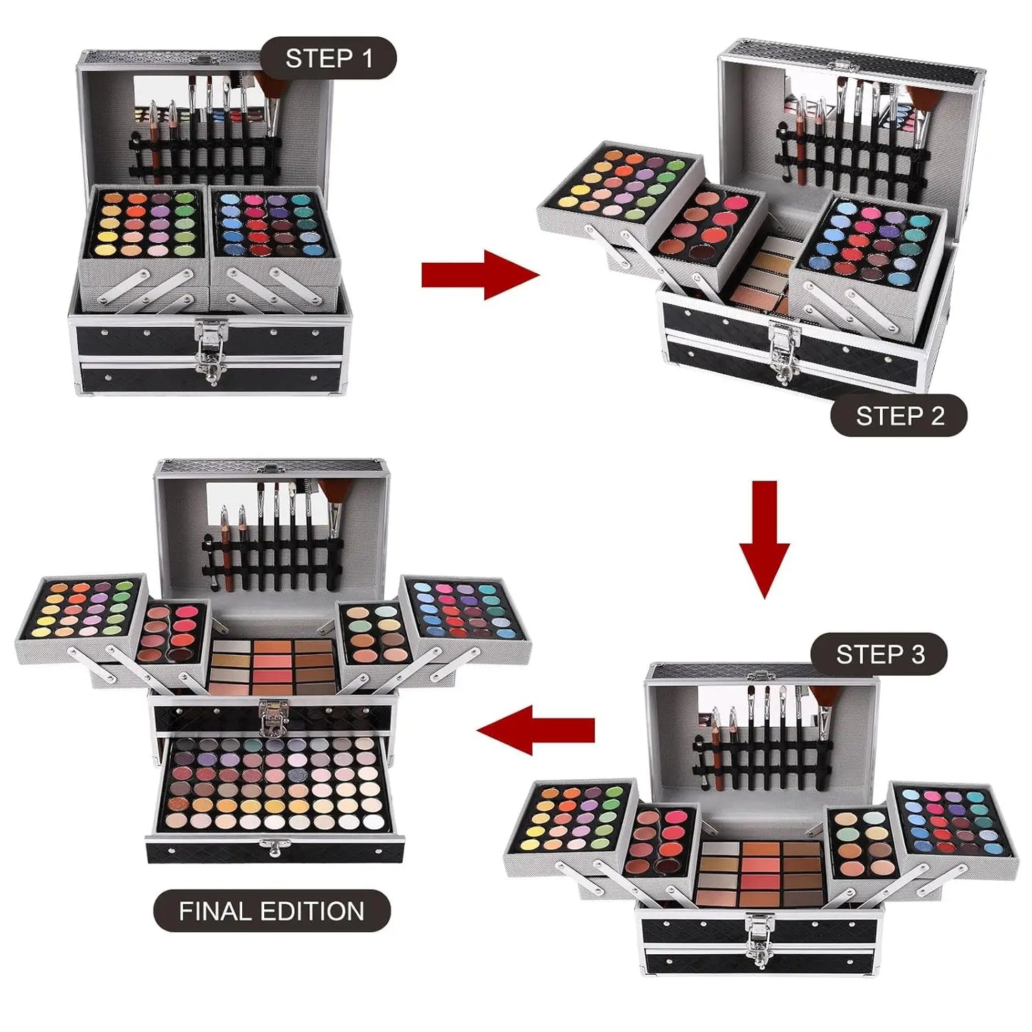 Complete Makeup Kit for Women Eyeshadow Lip Gloss Concealer Brushes