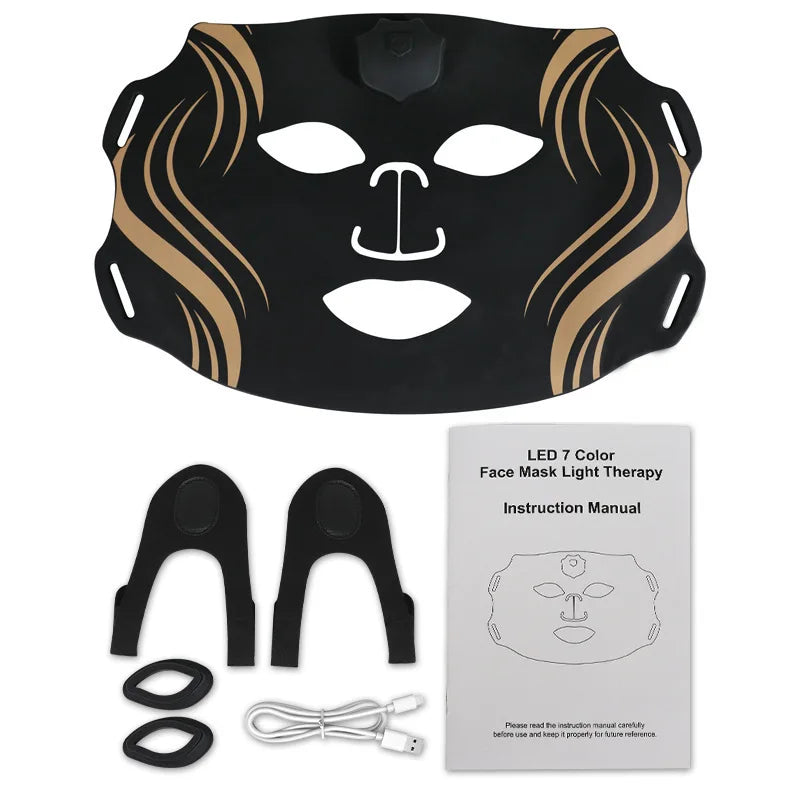 Portable Silicone Rechargeable 7 Wavelengths Light Therapy Mask