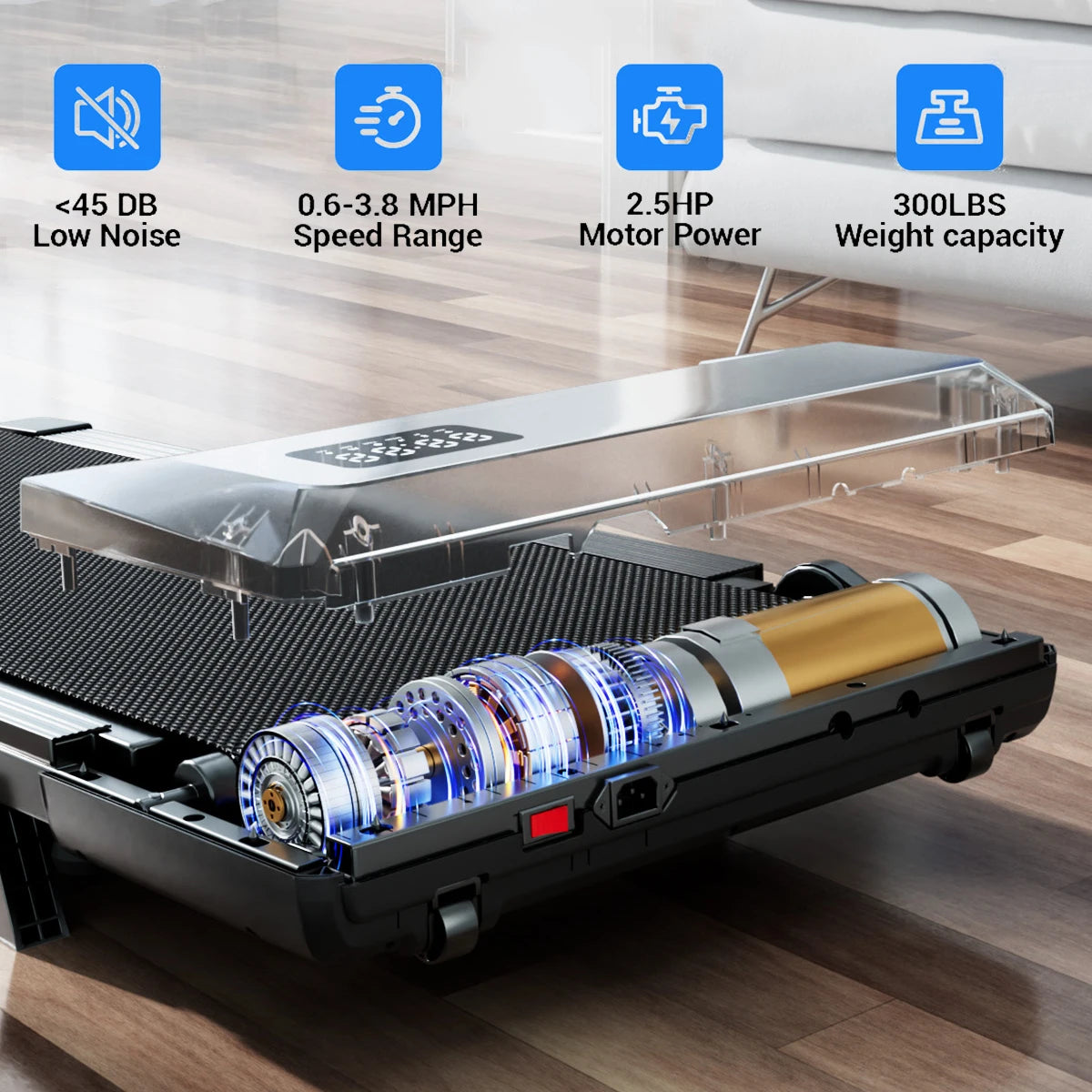 Superun Foldable Under Desk Walking Pad With Six Percent Slope