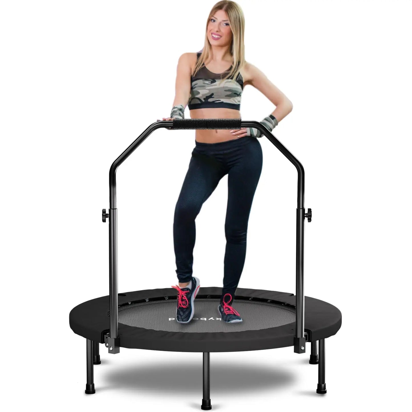 Foldable Rebounder Trampoline for Adults Home Gym Use