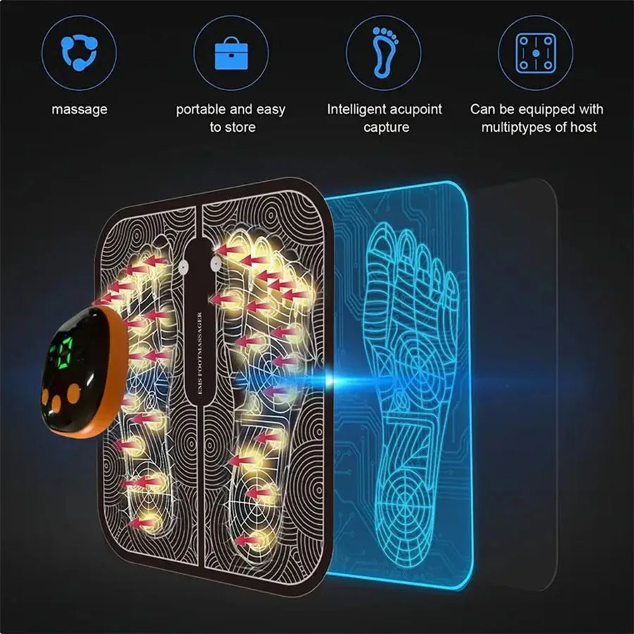 Foot Massager For Muscle Relaxation LCD Display Remote Control