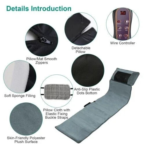 Electric Massage Mat Full Body Massager With Heating Neck Back