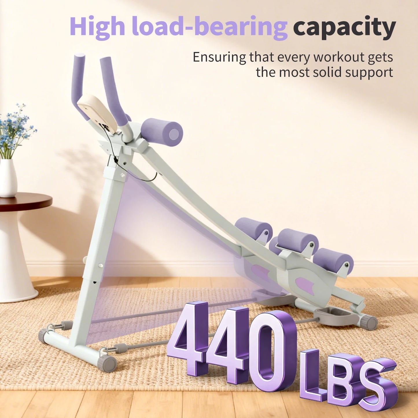 Abdominal Curling Exercise Machine Dual Track Foldable Trainer