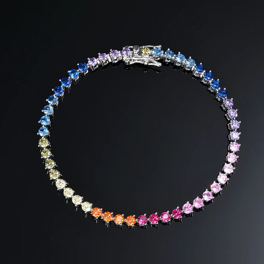 S925 Dopamine Tennis Bracelet With 18k Plated Finish