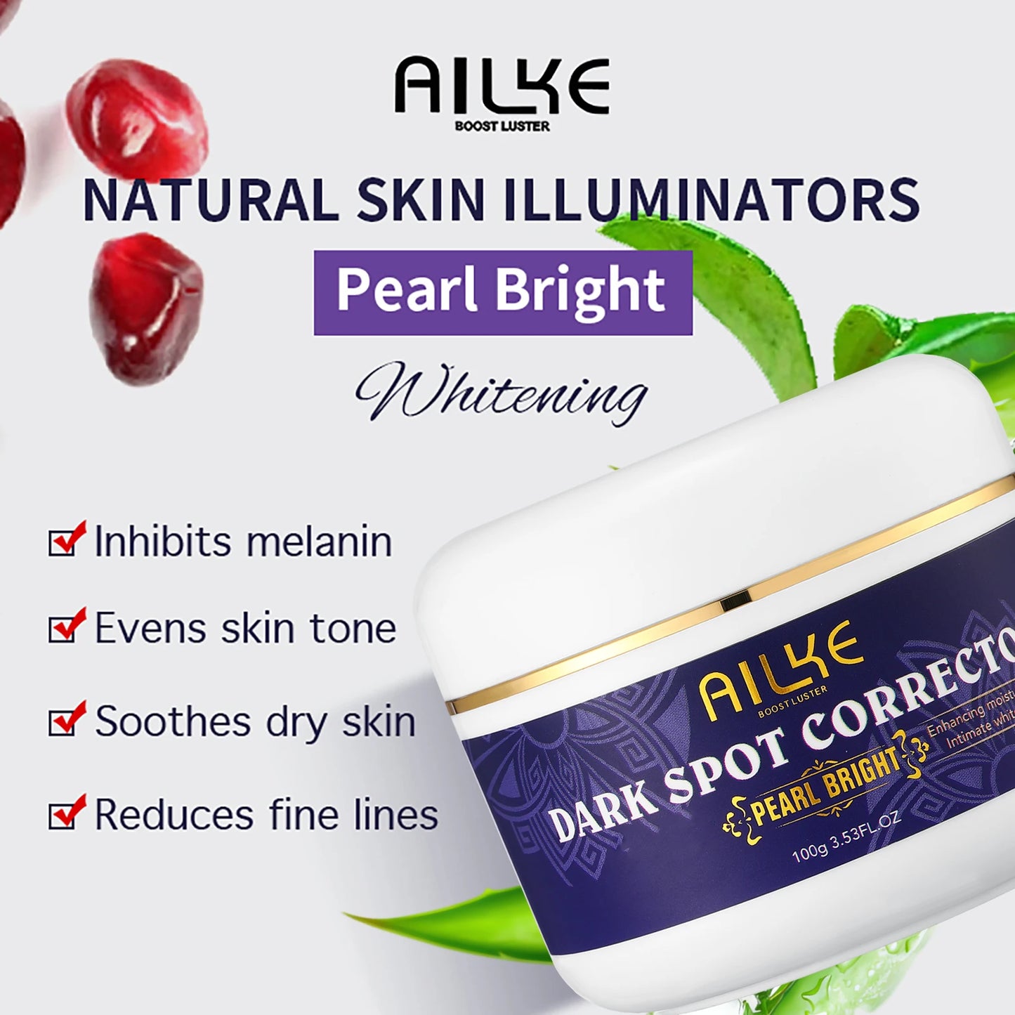 AILKE Dark Spots Remover Cream, For Armpit,Elbows, Legs, Age Spots,Sun Spots And Freckle Remover,With Glutathione &Vitamin E