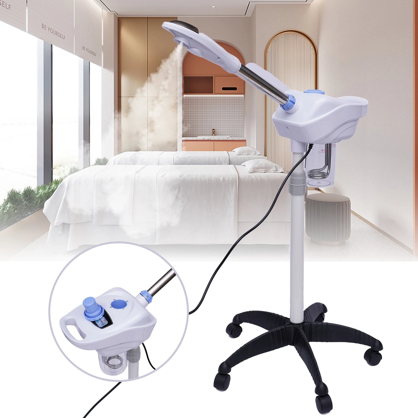 Bymaocar Professional Facial Steamer With Hot Mist Function Herbal Cup