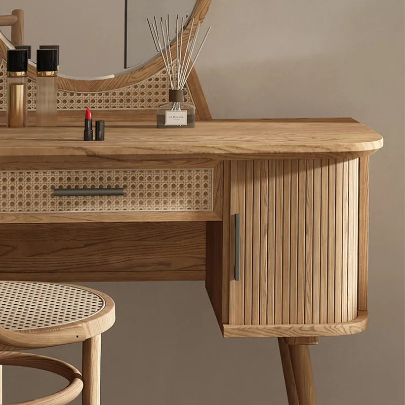 DUTRIEUX Medieval Vanity Table With Mirror In Ash Wood