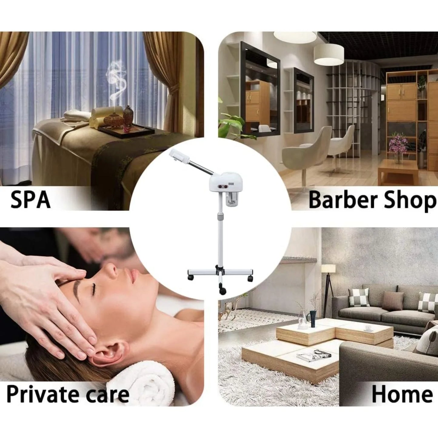 Professional Facial Steamer with 360 Degree Rotating Nozzle for Cleanses Skin Unclogs Pores