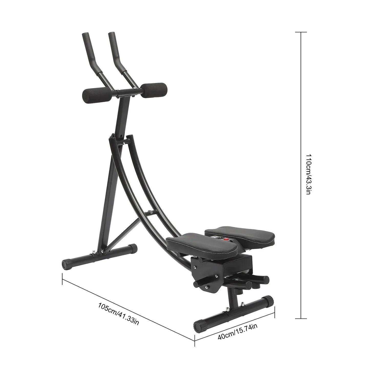 Height Adjustable Abdominal Trainer with LCD Monitor & Six Silent Rollers for Home Gym