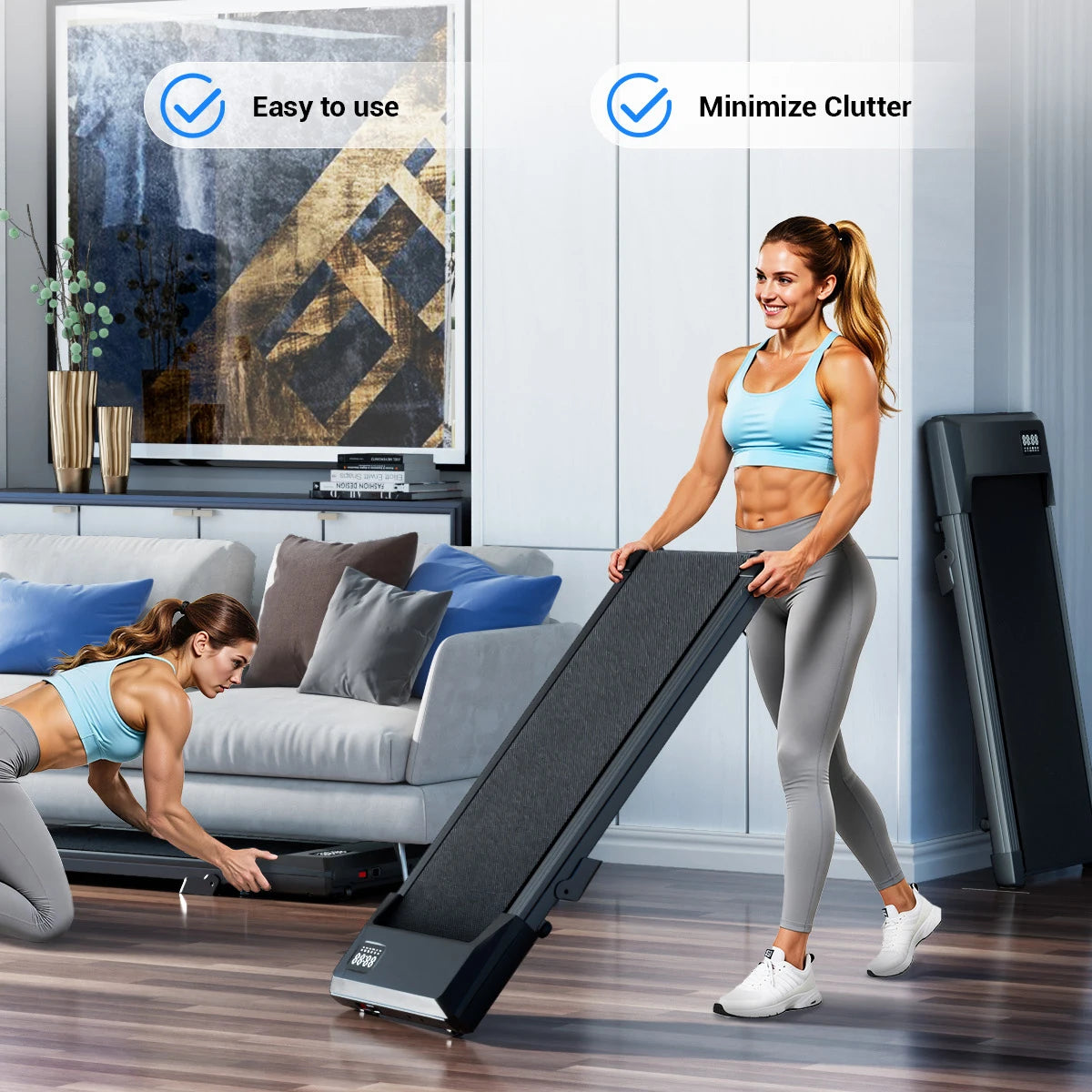 Superun Foldable Under Desk Walking Pad With Six Percent Slope