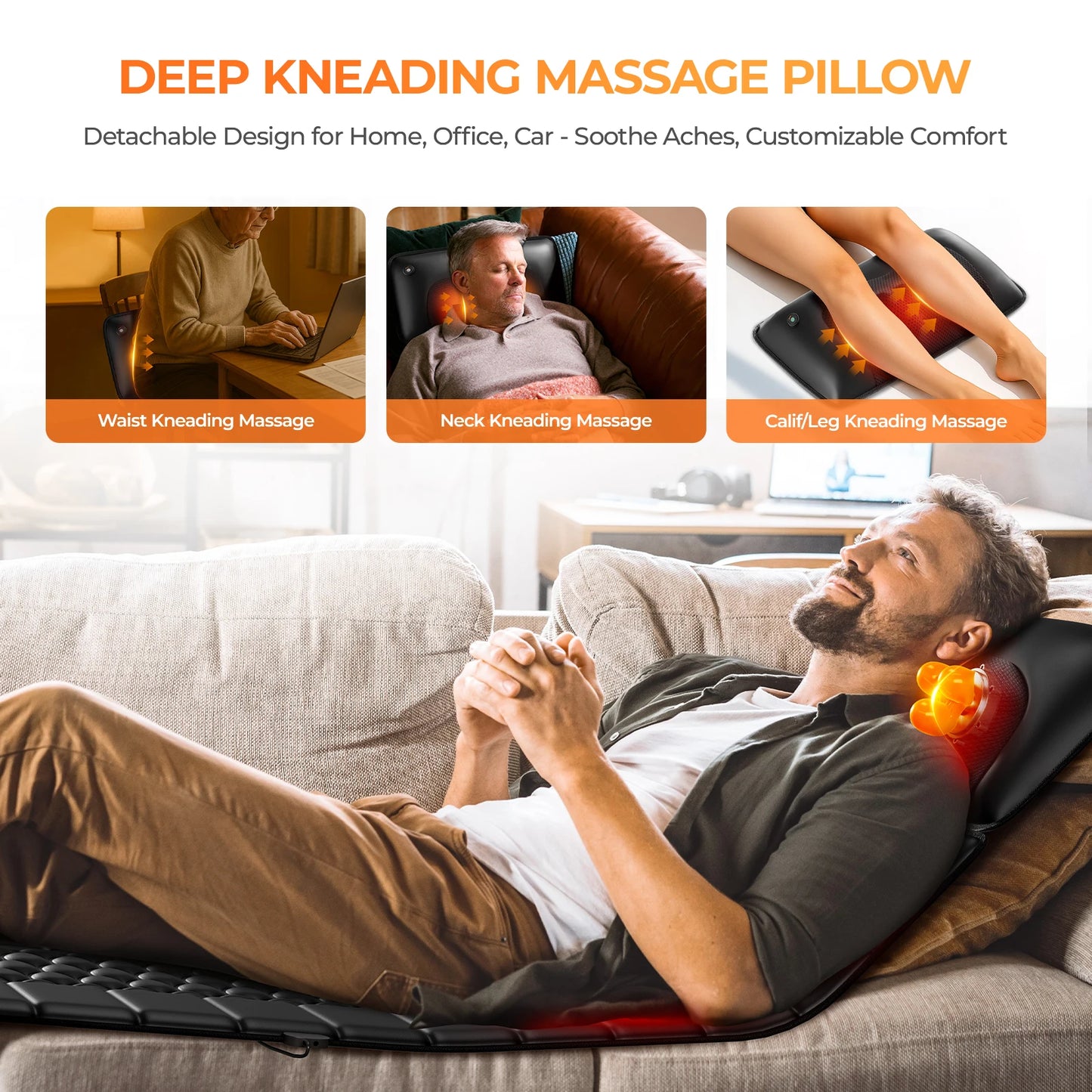 HIMOUTA Shiatsu Full Body Massage Mat With Heat And Motors