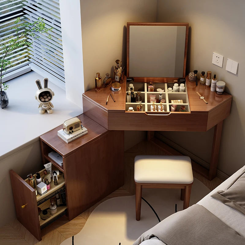 XMSJ Vintage Vanity Table With Multifunctional Drawer Set