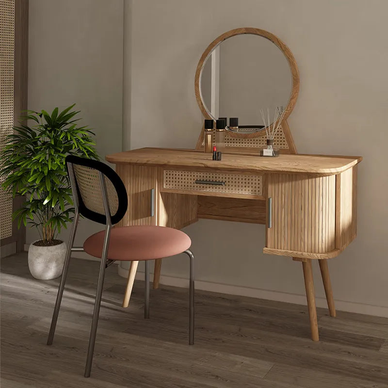 DUTRIEUX Medieval Vanity Table With Mirror In Ash Wood