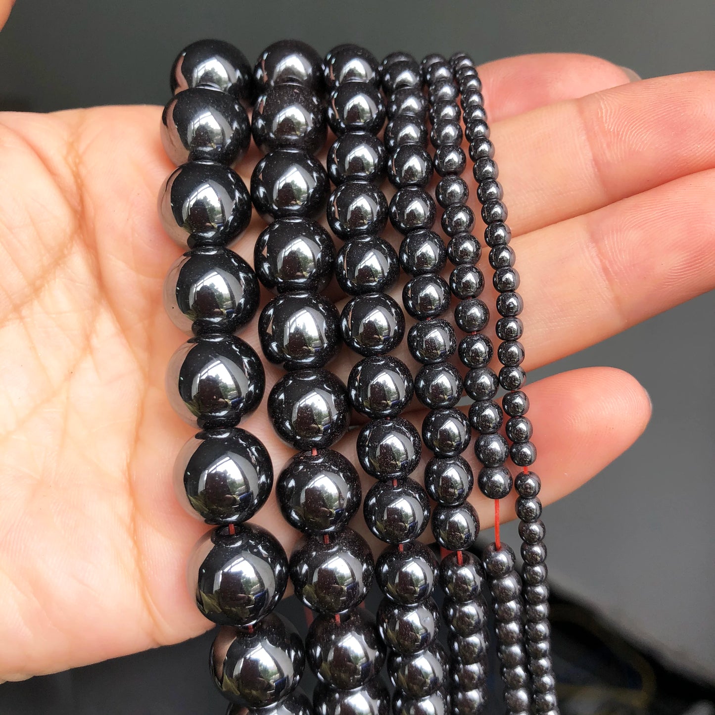 Natural Black Hematite Beads Round Loose Beads For Jewelry Making