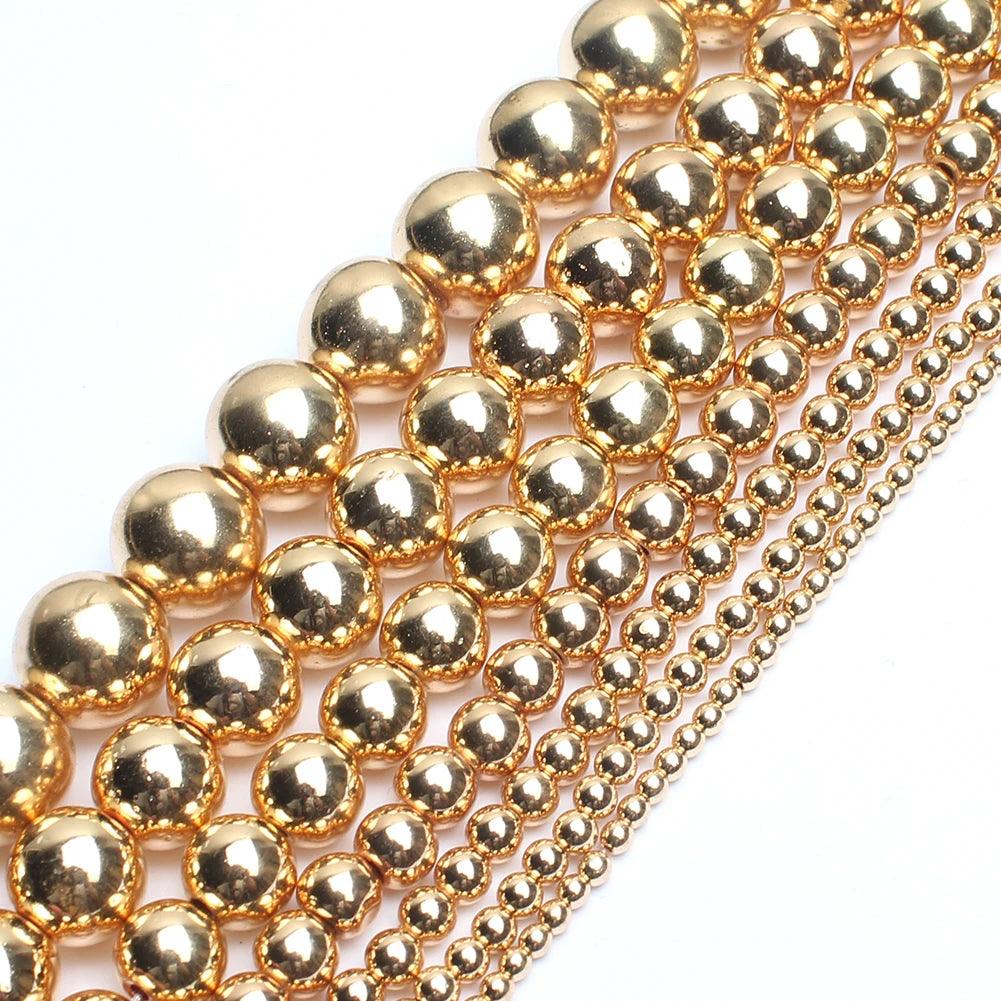 Natural Black Hematite Beads Round Loose Beads For Jewelry Making