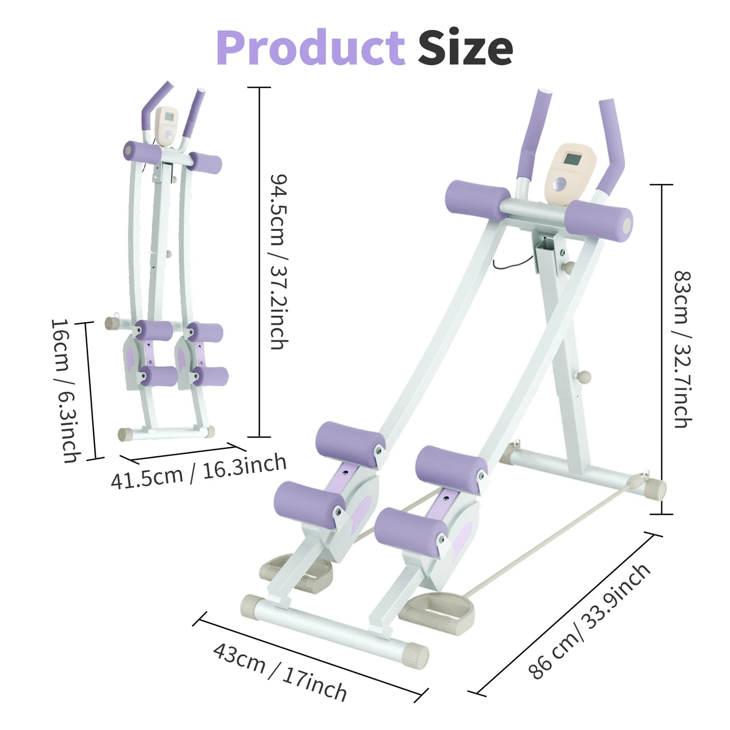 Abdominal Curling Exercise Machine Dual Track Foldable Trainer