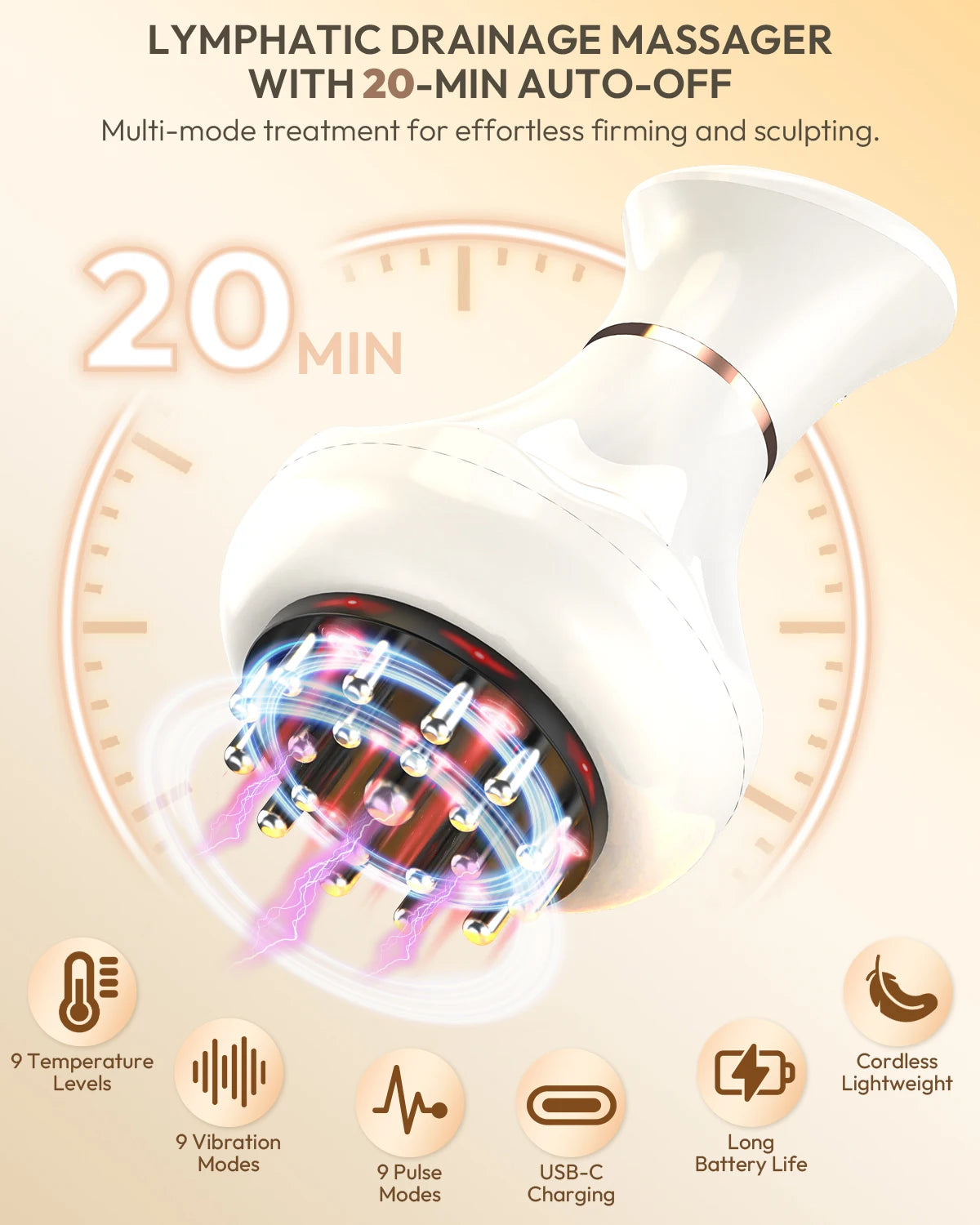 Lymphatic Drainage Massager and Anti Cellulite Sculpting Tool