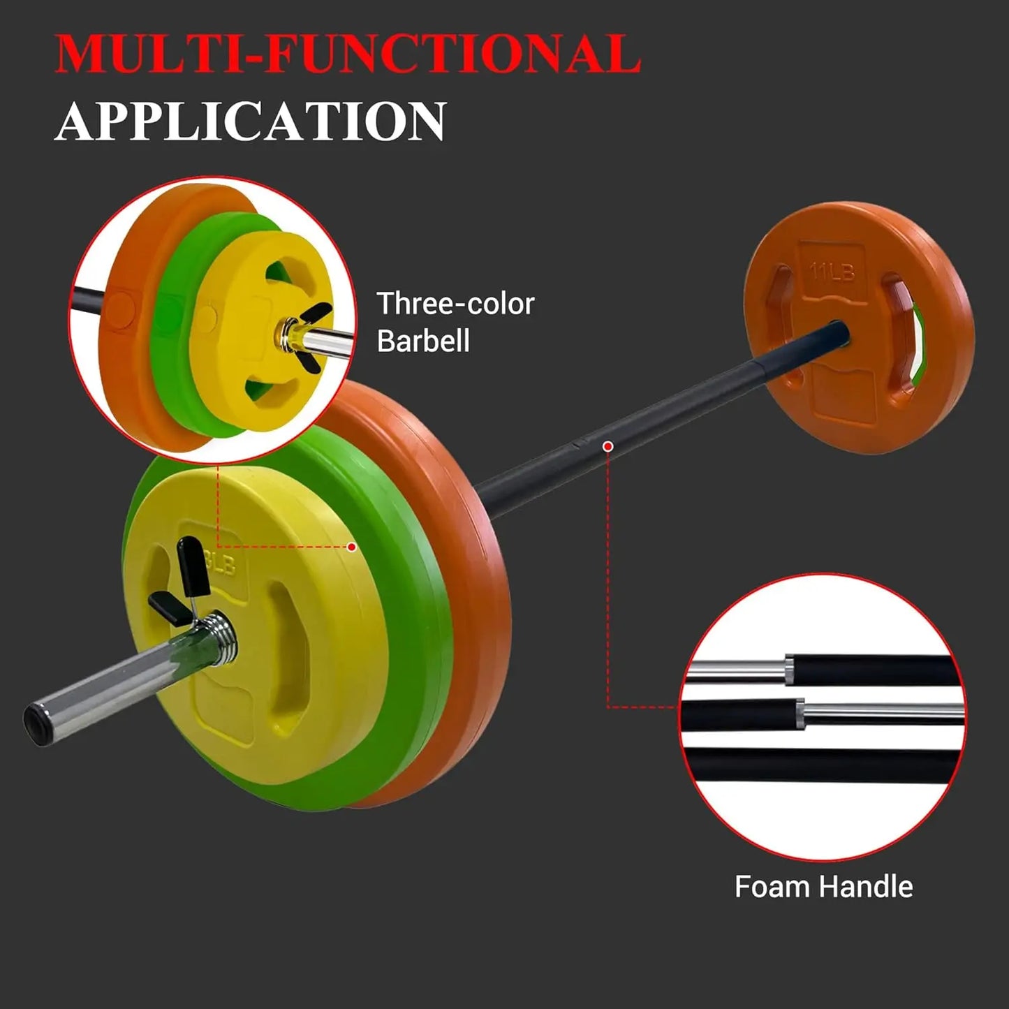 HiMISS Adjustable Barbell Weight Set For Strength Training