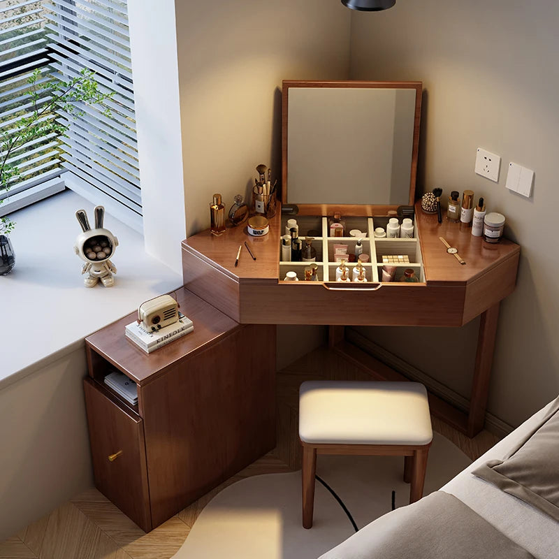 XMSJ Vintage Vanity Table With Multifunctional Drawer Set