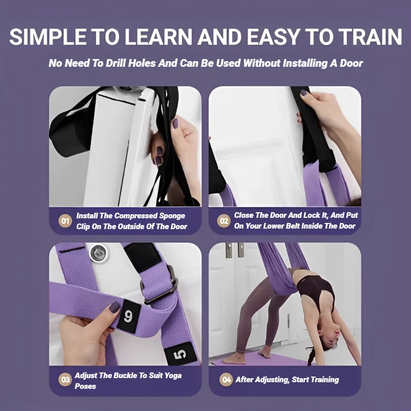 Adjustable Aerial Yoga Strap Hammock for Stretching
