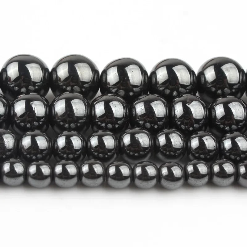 Natural Black Hematite Beads Round Loose Beads For Jewelry Making