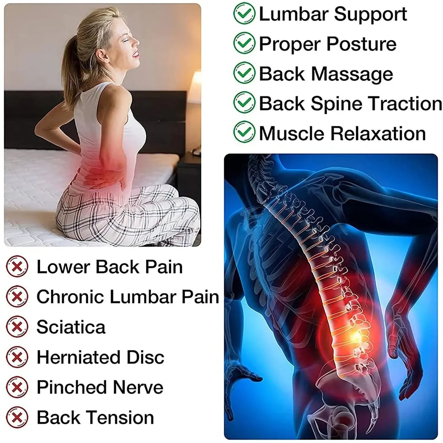 Magnetic Therapy Back Stretcher Massage Device With Multi Level Adjustment