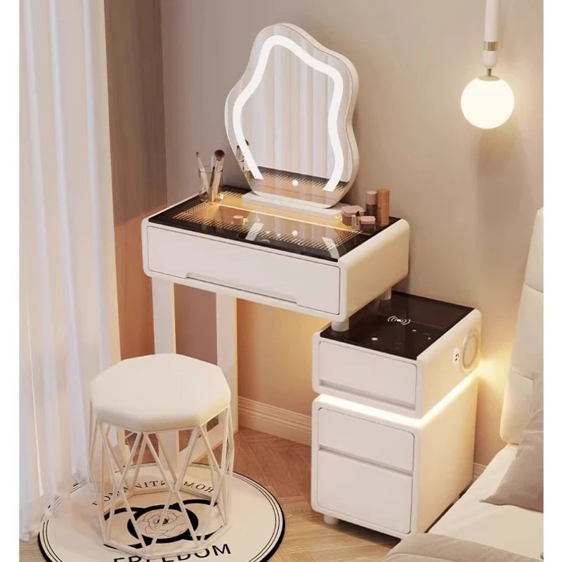 DUTRIEUX Bluetooth Charging Vanity Mirror With Jewelry Outlet Seat
