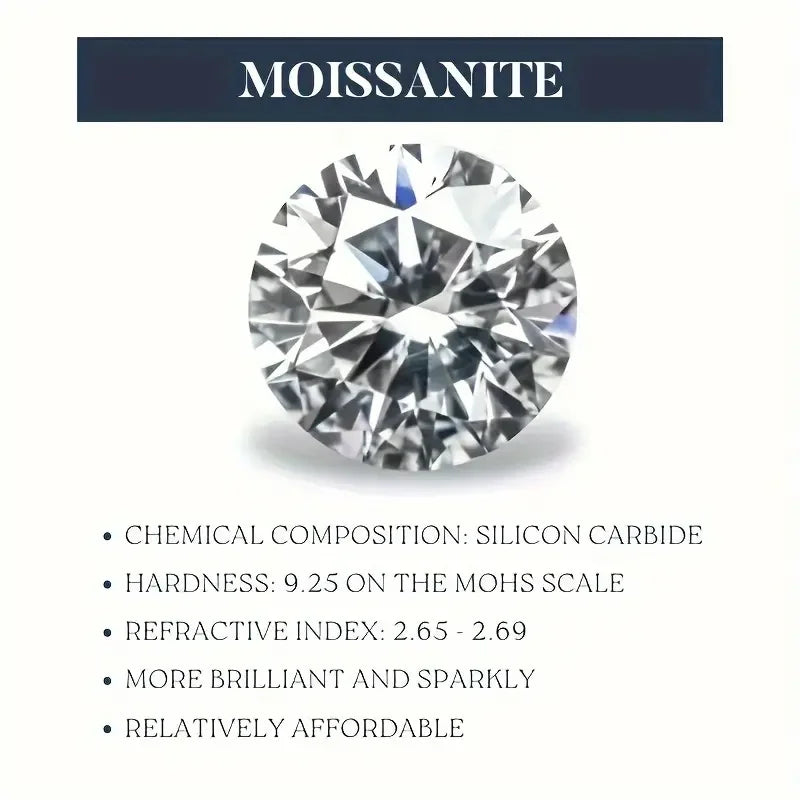 Moissanite Tiara Ring 925 Silver With 18K Gold Finish