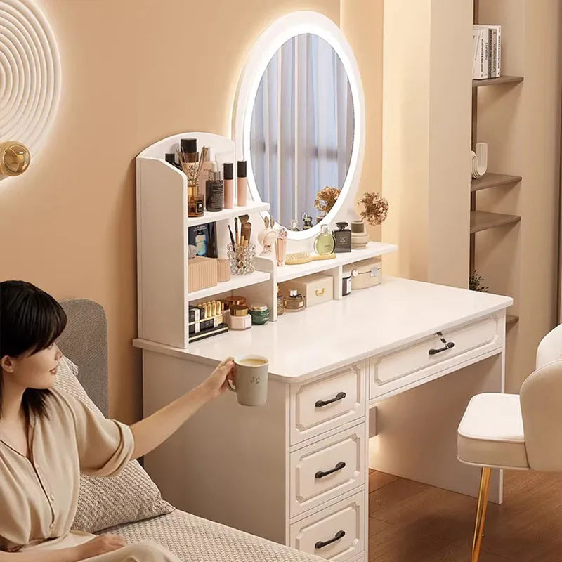 Cosmetics Bedroom Vanity Table  European Chair Storage