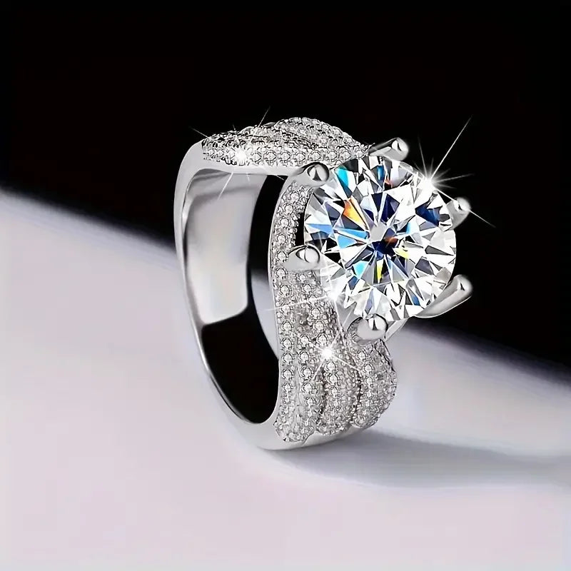 Moissanite Engagement Ring S925 Sterling Silver