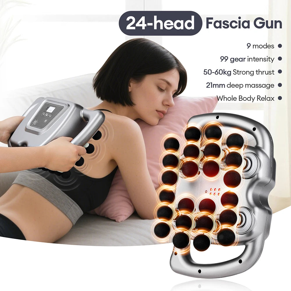Foreverlily 24 Head Fascia Gun 9 Modes High Frequency Massager