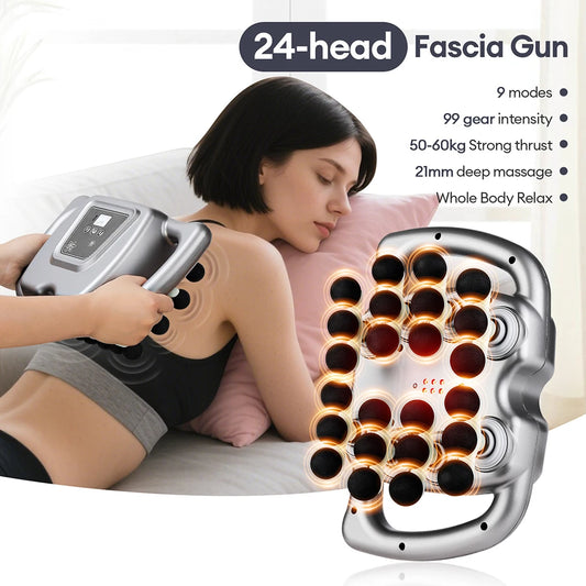 Foreverlily 24 Head Fascia Gun 9 Modes High Frequency Massager