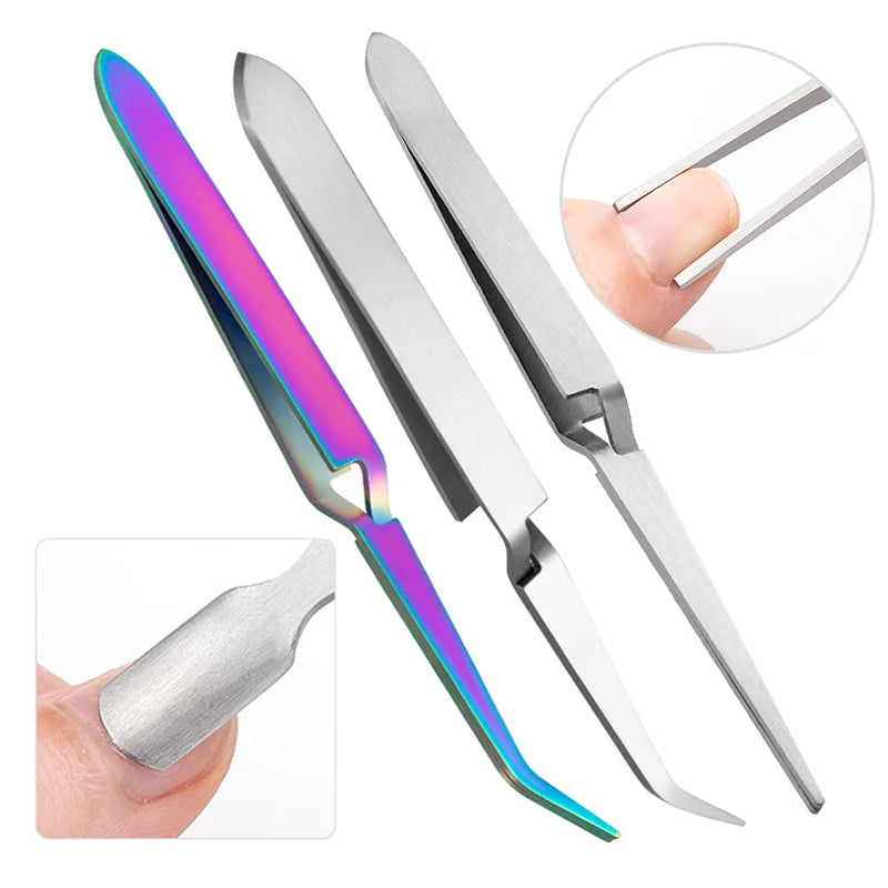 Nail Clip Set Stainless Steel Tweezer For Nail Art Shaping