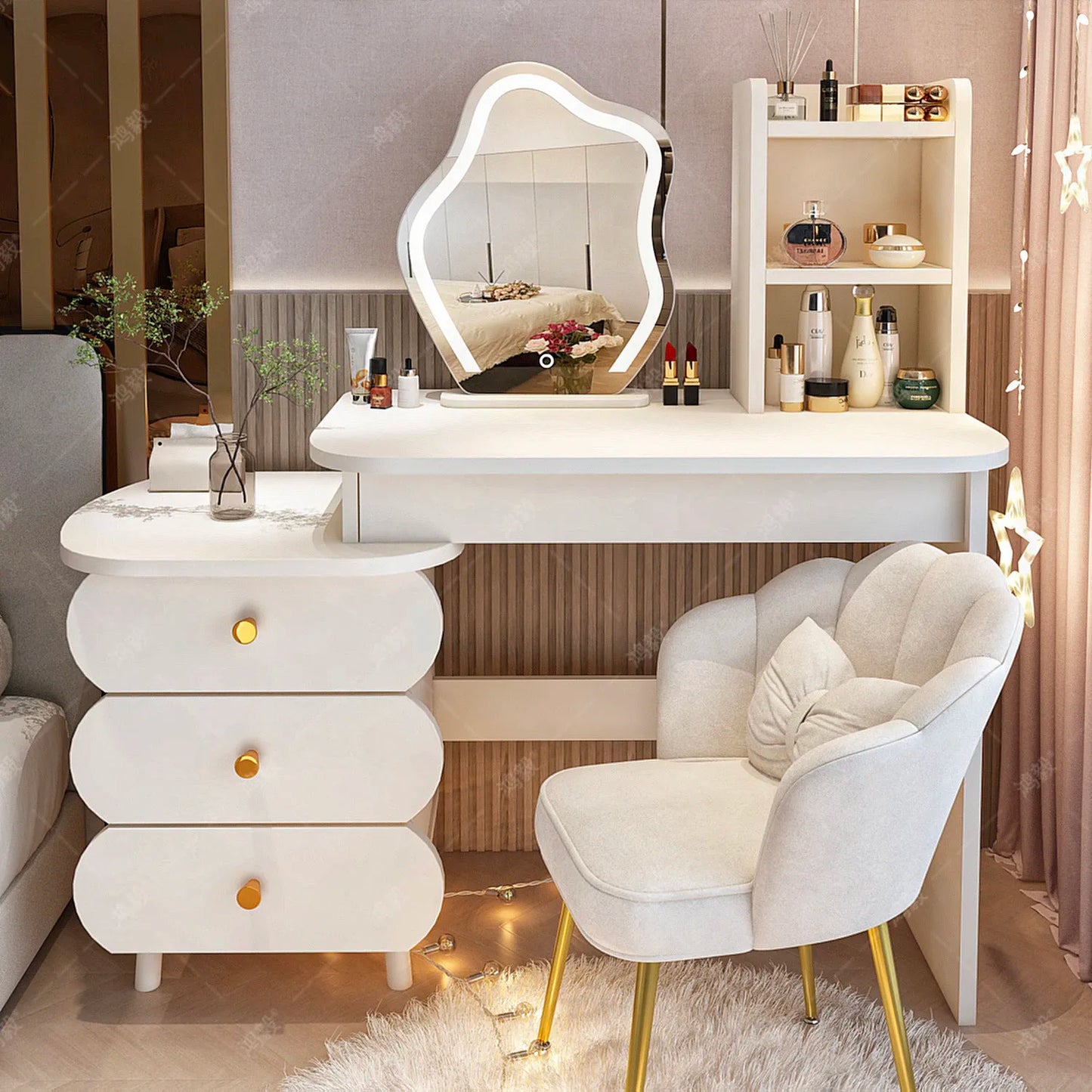 DUTRIEUX European Vanity Table With Mirror And Storage