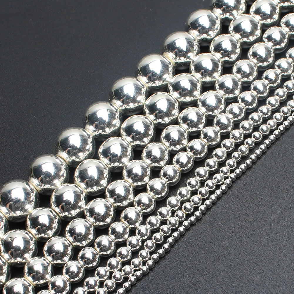 Natural Black Hematite Beads Round Loose Beads For Jewelry Making